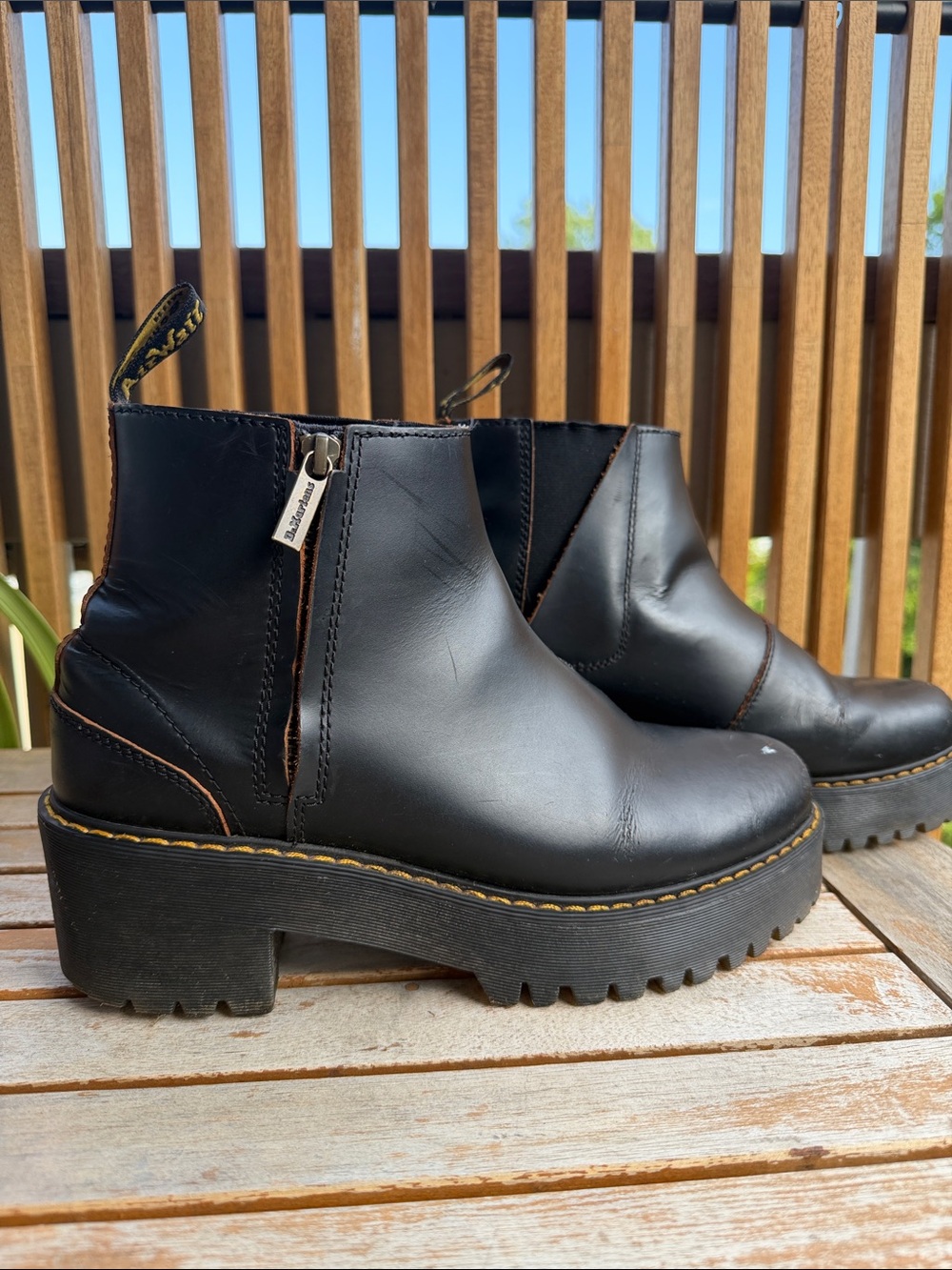 Dr. Martens Black Chunky Chelsea Ankle Boots - Picture 2 of 7